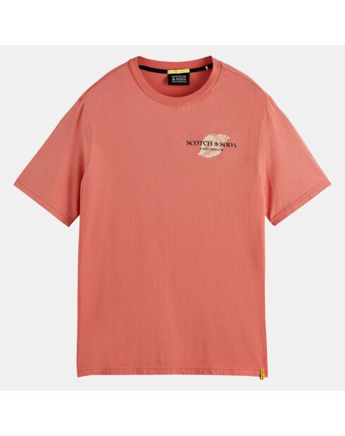 T-Shirt 100% Coton Bio imprimé rose foncé