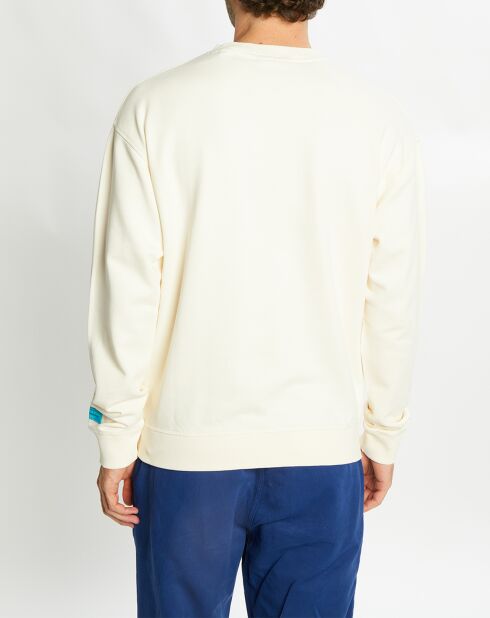 Sweat 100% Coton Bio col rond Plantes écru