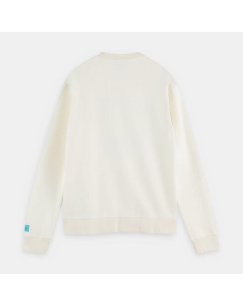 Sweat 100% Coton Bio col rond Plantes écru