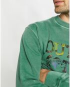 Sweat col rond Planet vert