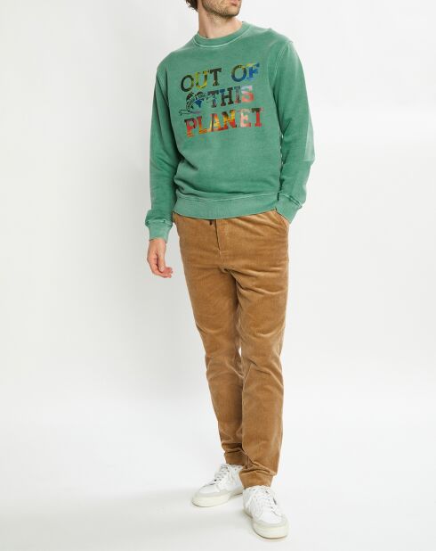 Sweat col rond Planet vert