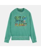 Sweat col rond Planet vert