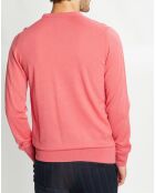 Pull 100% Laine col rond rose foncé