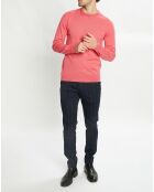 Pull 100% Laine col rond rose foncé