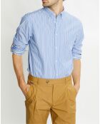 Chemise Regular Fit Baton rayée bleu clair