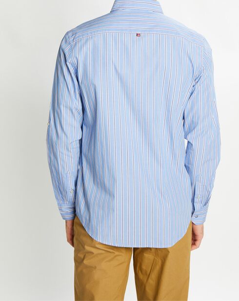 Chemise Regular Fit Baton rayée bleu clair