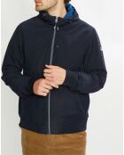 Blouson technique à capuche bleu marine