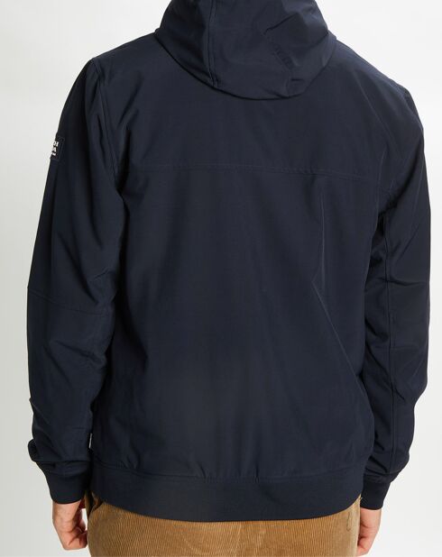Blouson technique à capuche bleu marine