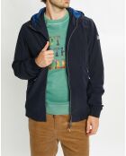 Blouson technique à capuche bleu marine