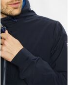 Blouson technique à capuche bleu marine