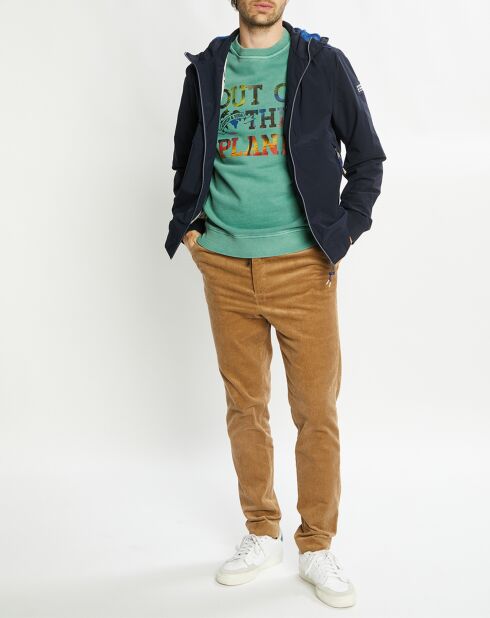 Blouson technique à capuche bleu marine