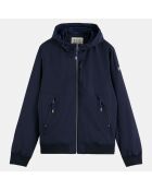 Blouson technique à capuche bleu marine