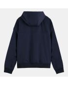 Blouson technique à capuche bleu marine