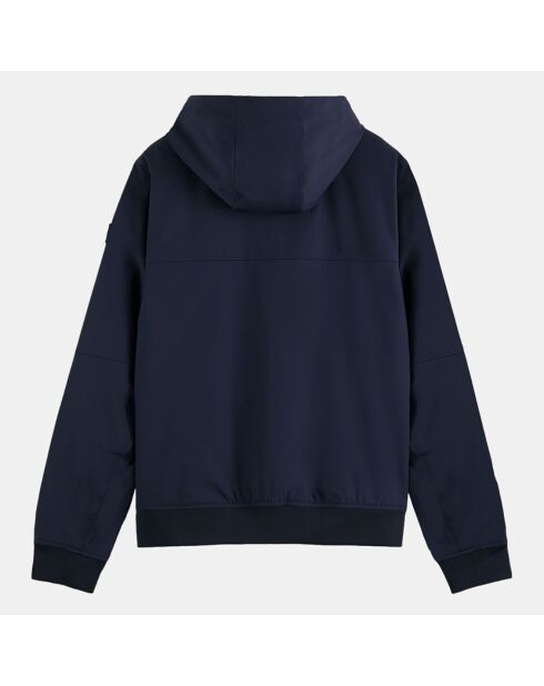 Blouson technique à capuche bleu marine