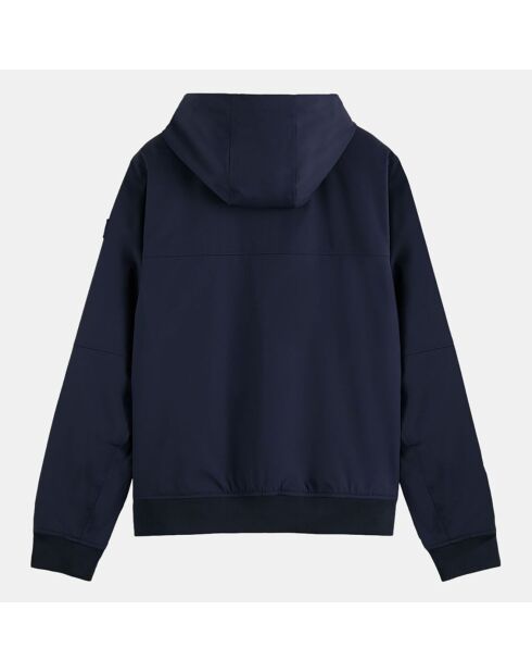 Blouson technique à capuche bleu marine