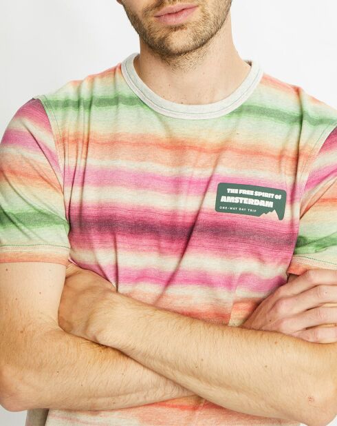 T-Shirt rayé multicolore
