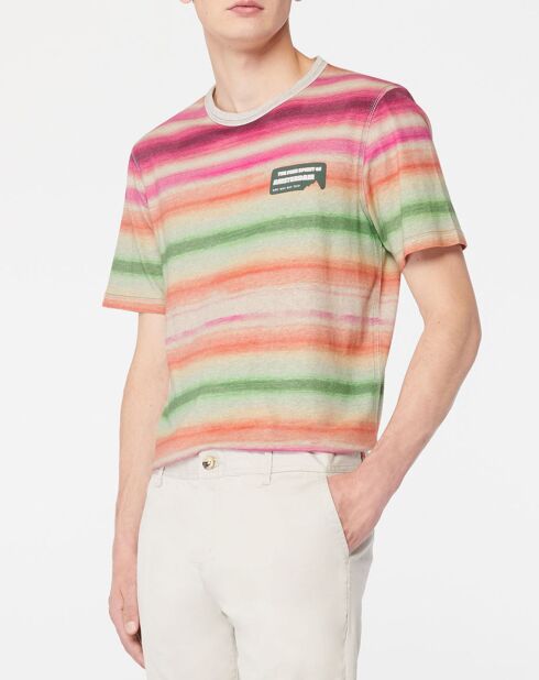 T-Shirt rayé multicolore