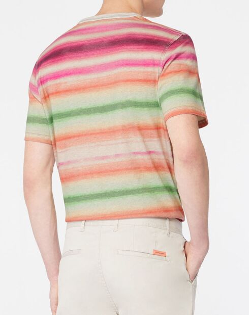 T-Shirt rayé multicolore