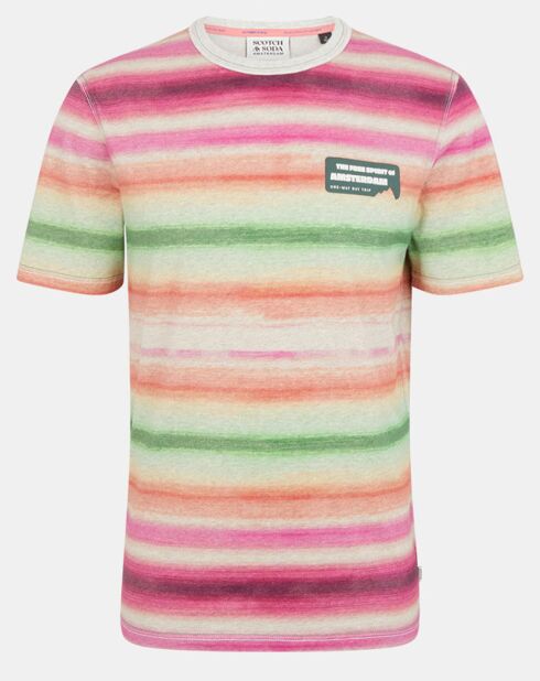 T-Shirt rayé multicolore