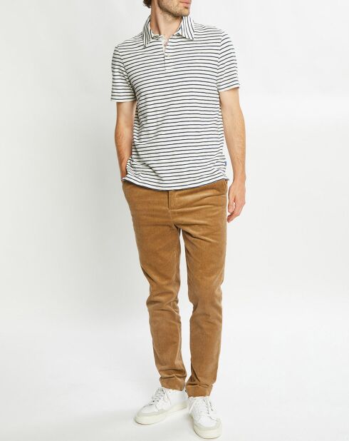 Polo en Jersey bleu/blanc
