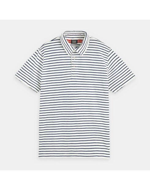 Polo en Jersey bleu/blanc