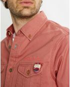 Chemise Regular Fit Western Washed rouge moyen