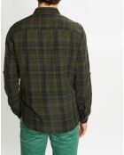 Chemise Regular Fit en Flanelle à carreaux vert foncé