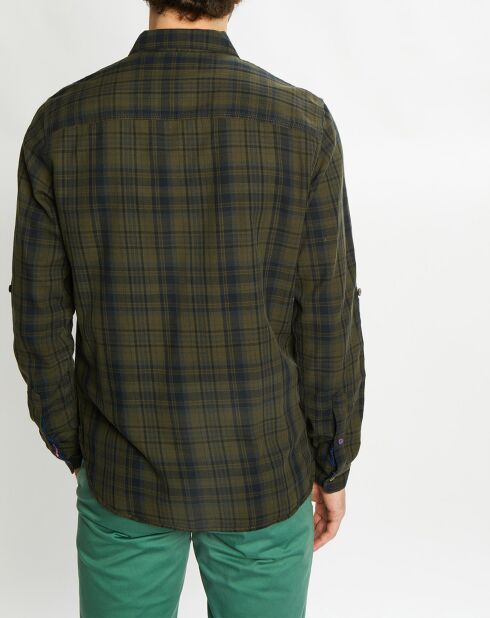 Chemise Regular Fit en Flanelle à carreaux vert foncé