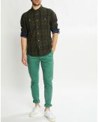 Chemise Regular Fit en Flanelle à carreaux vert foncé