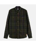 Chemise Regular Fit en Flanelle à carreaux vert foncé