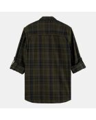Chemise Regular Fit en Flanelle à carreaux vert foncé