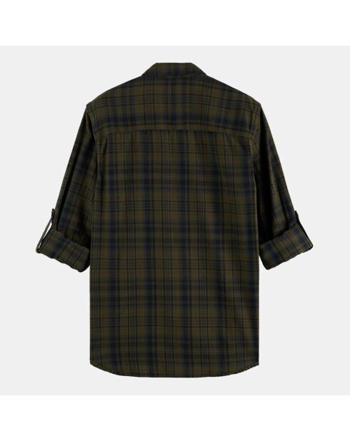 Chemise Regular Fit en Flanelle à carreaux vert foncé