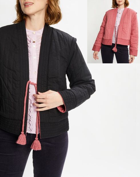 Veste Réversible Quilted noir/rose