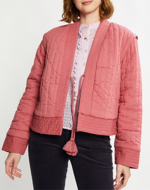 Veste Réversible Quilted noir/rose