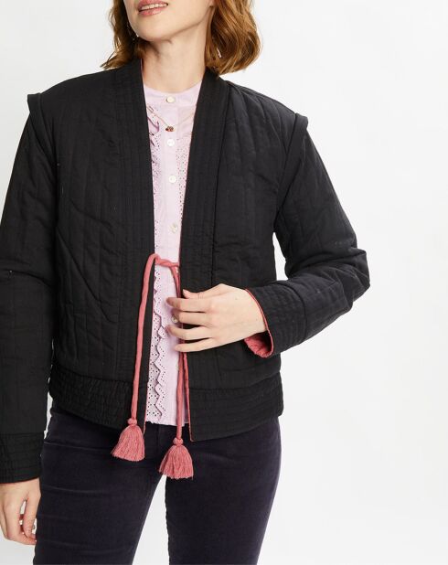Veste Réversible Quilted noir/rose
