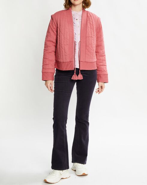 Veste Réversible Quilted noir/rose