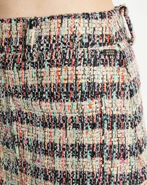 Jupe en Tweed à rayures multicolore
