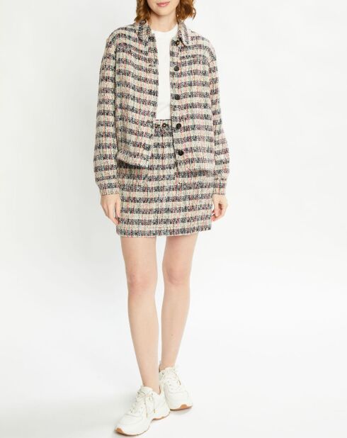 Jupe en Tweed à rayures multicolore