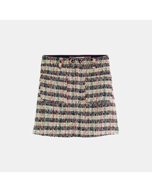 Jupe en Tweed à rayures multicolore