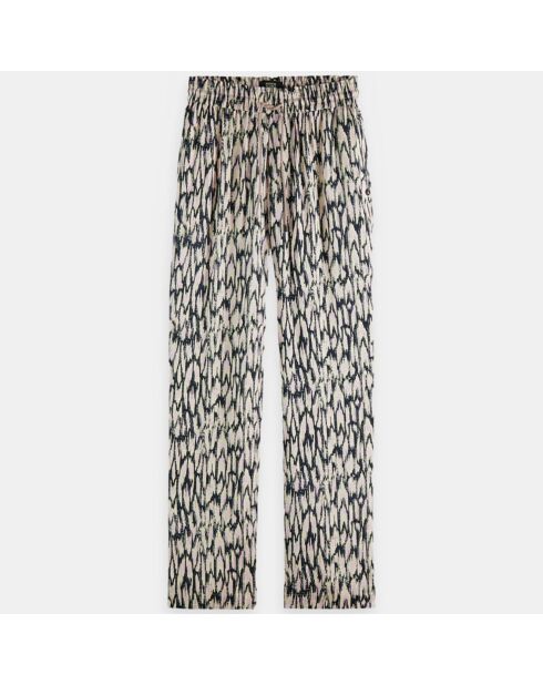Pantalon fluide Nina rose/écru/noir