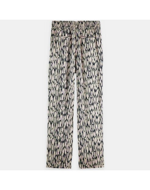Pantalon fluide Nina rose/écru/noir