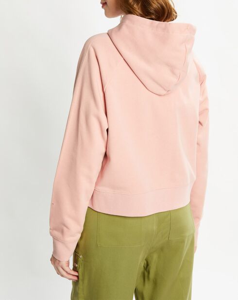 Sweat à capuche en Coton Bio mélangé Raglan rose