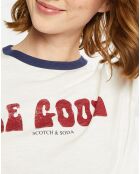 T-Shirt 100% Coton Bio 70's Graphic blanc