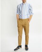 Pantalon Chino en Popeline Blake Pinces camel