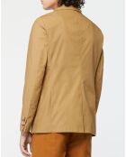 Veste Cintrée en Popeline Stretch 2 boutons camel