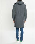 Parka à capuche 2 en 1 gris foncé