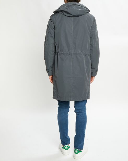 Parka à capuche 2 en 1 gris foncé