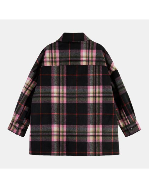 Veste Surchemise en Laine mélangée noir/rose