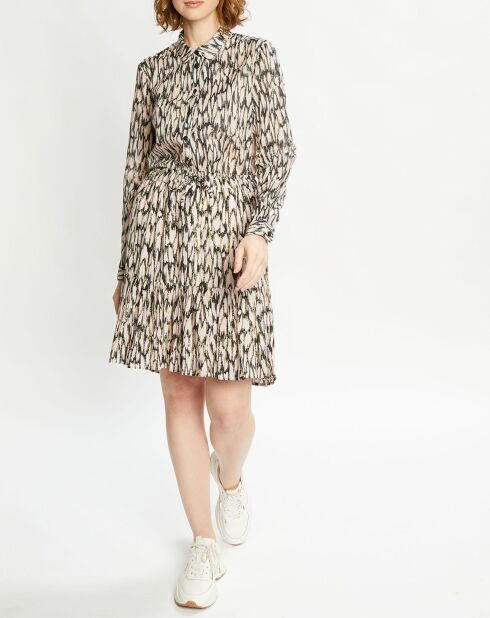 Chemise Regular Fit imprimée rose/écru/noir
