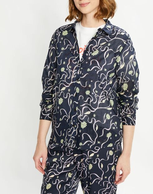 Chemise Regular Fit imprimée bleu nuit/violet
